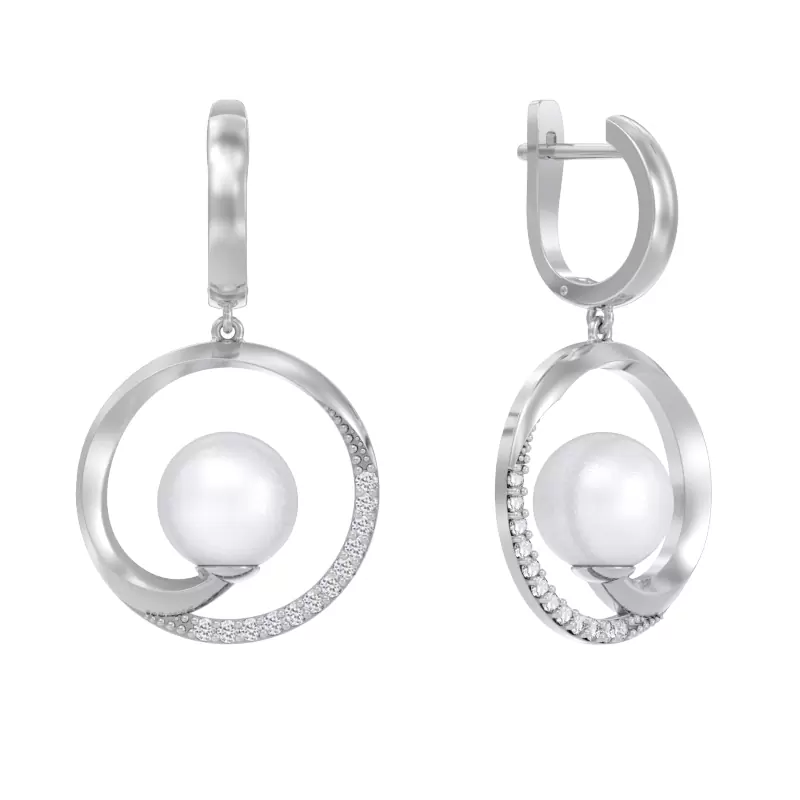 Серьги подвесные 1049672-01150-2S серебро