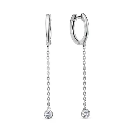 Серьги конго СДП1571В серебро Цепи