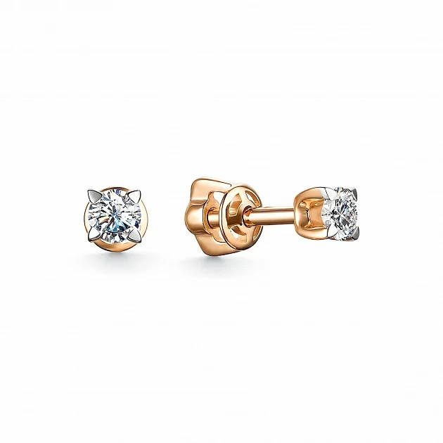 Серьги пусеты 24527-100 золото