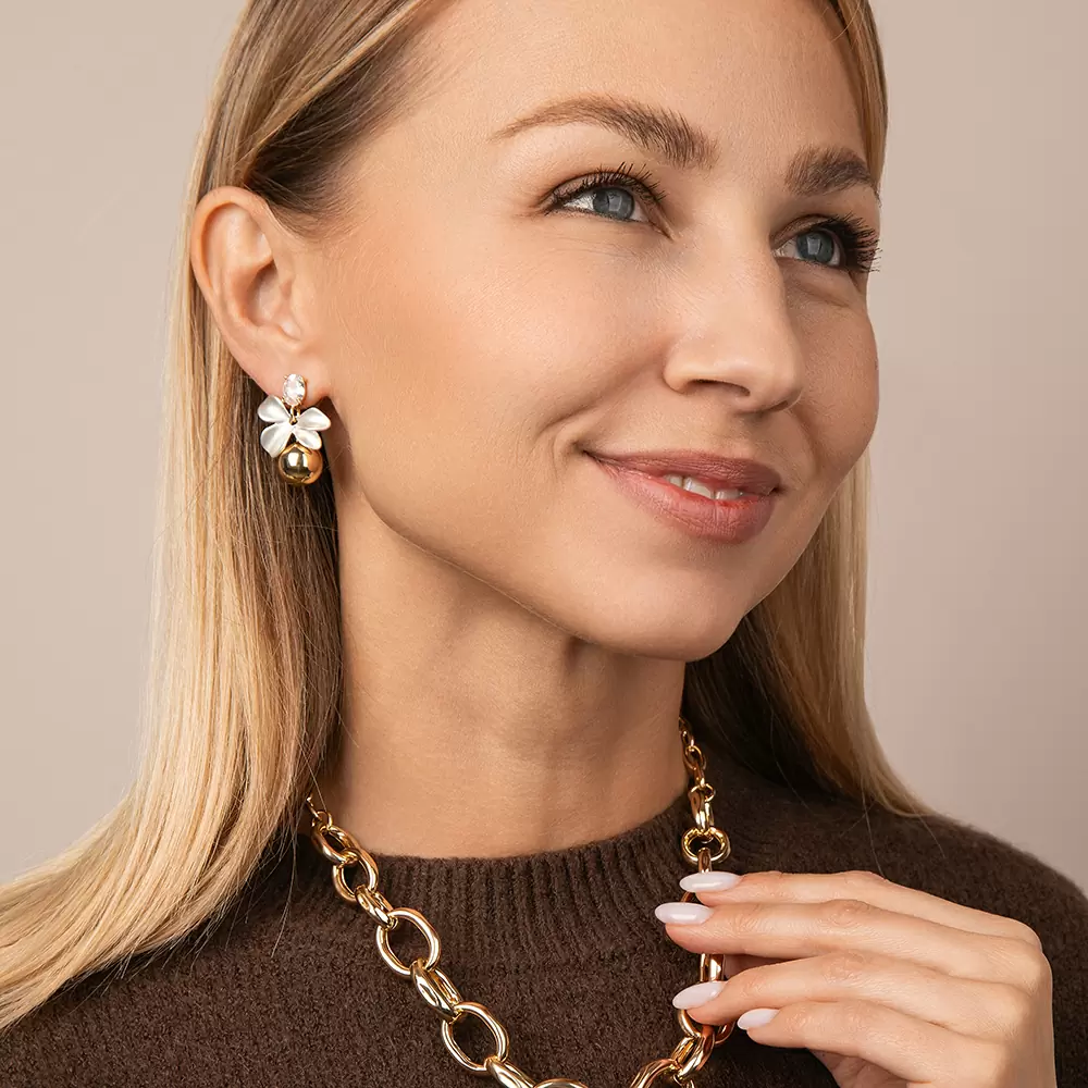 Серьги подвесные 504243390 бижутерный сплав Цветок_2