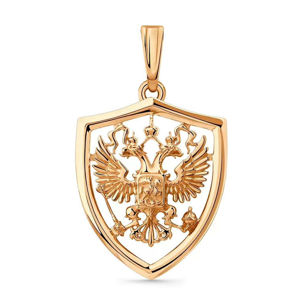 Подвеска 010-0343-0000-010 золото Герб России_0