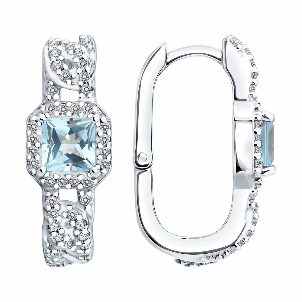 Серьги 92025399 серебро Цепь