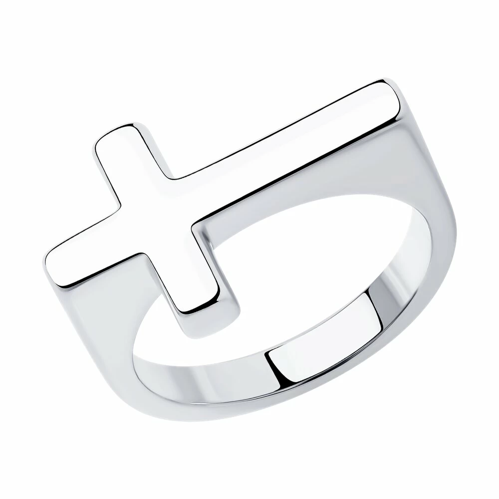 Кольцо 94013591 серебро Крест_0