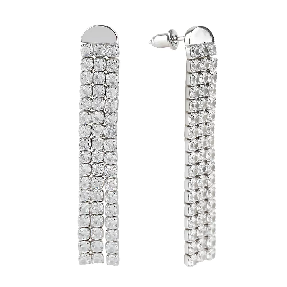 Серьги подвесные D2905 серебро