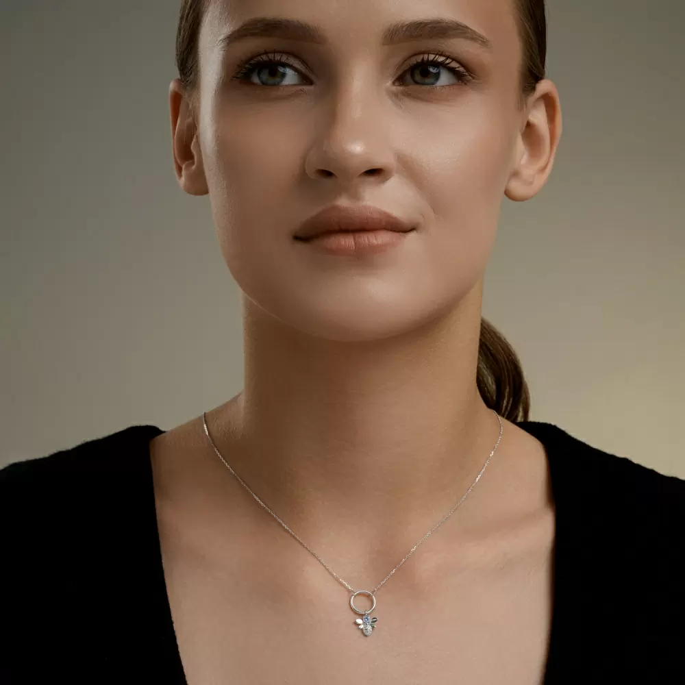 Колье 94-170-00095-1 серебро Пчела_2