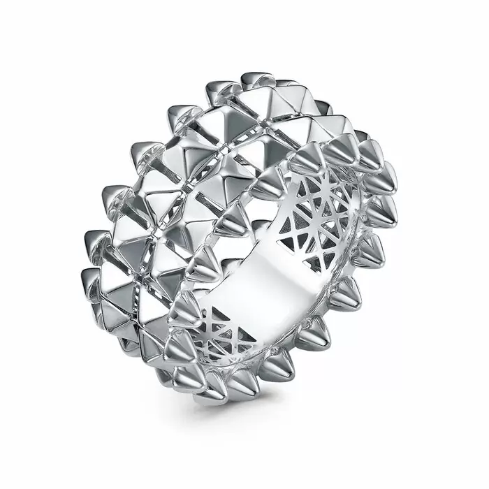 Кольцо с110628 серебро Картье шипы
