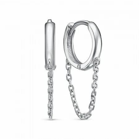 Серьги конго СМЛ1509В серебро Цепи