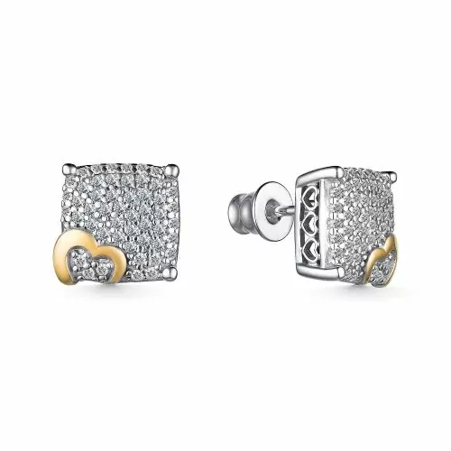 Серьги пусеты 02-3978.00КЦ-18 серебро Сердце
