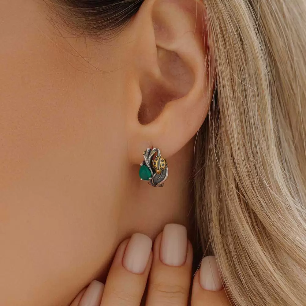 Серьги 2317392128-60 серебро Божья коровка_1