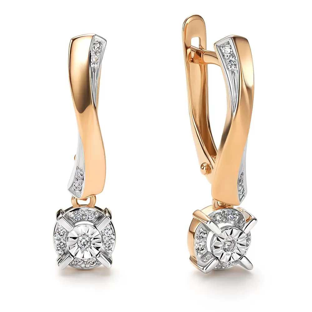 Серьги подвесные 26854-100 золото