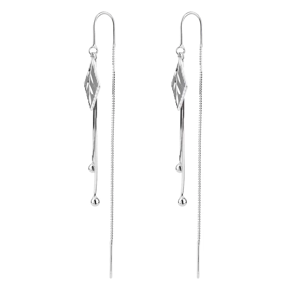 Серьги продевки FRE25 серебро веточка