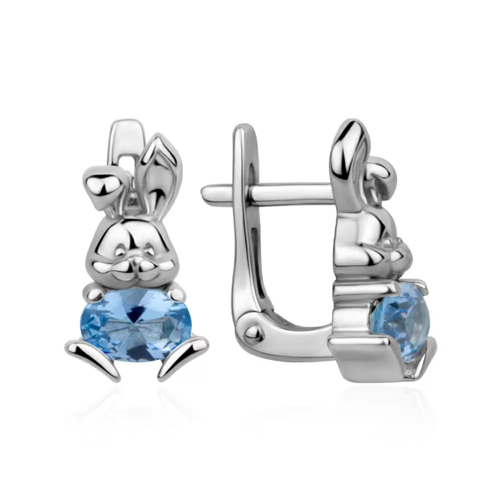 Серьги 2340С36519-70 серебро Заяц
