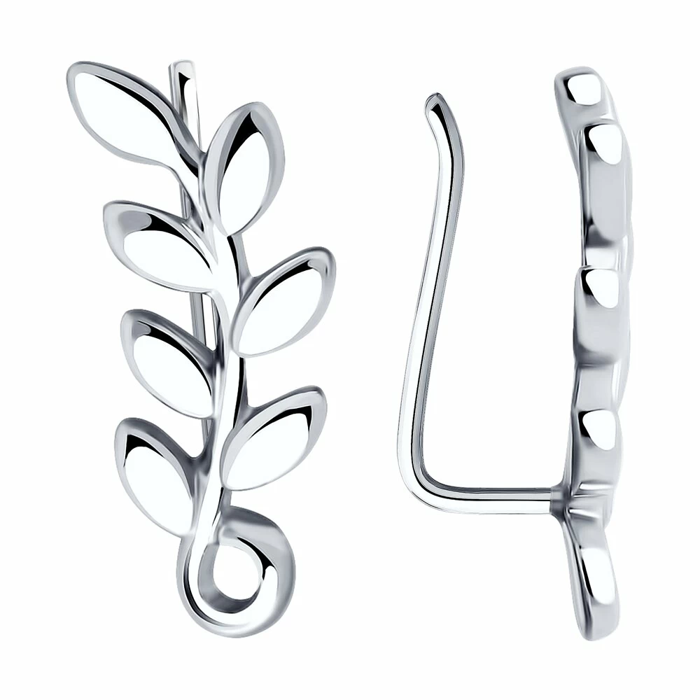 Серьги каффы 94025959 серебро Лист_0
