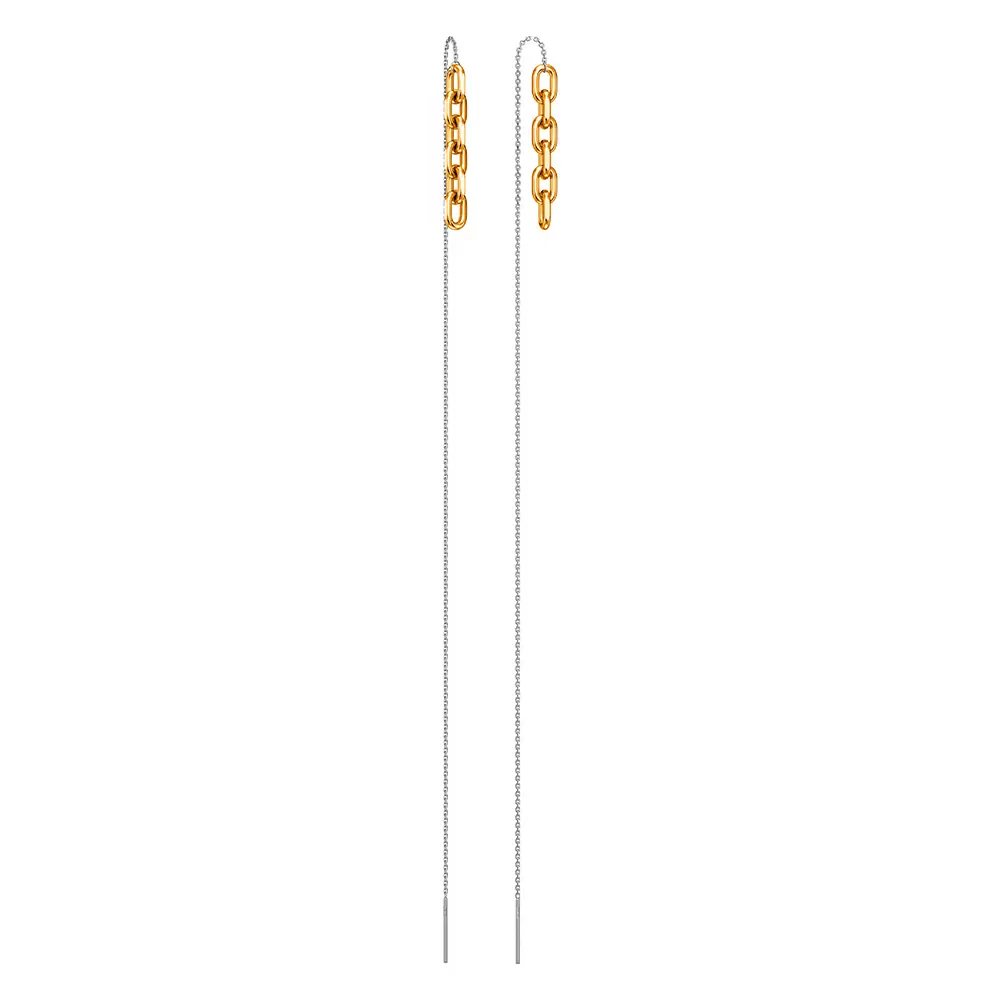 Серьги продевки НС22-386Ю-34 серебро Цепи_0