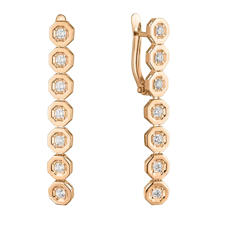 Серьги подвесные 60015 золото