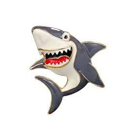 Брошь 3-2940-Y ювелирный сплав Акула_0
