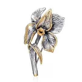 Брошь BO081455CIT-FRD-M серебро Цветок_0