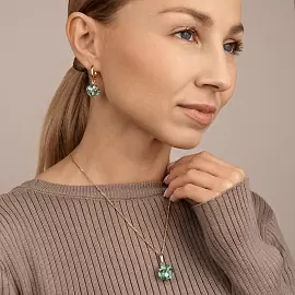 Серьги подвесные 3444-8 акв золото_2