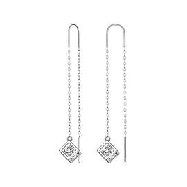 Серьги продевки MCE4 серебро Кубик_0