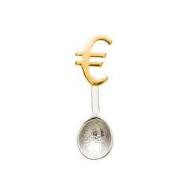 Кошельковый сувенир ложка 37-СУЛ040-16 серебро Евро