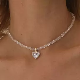 Бусы чокер Кл-Юкб-80-37 ювелирный сплав Сердце_2