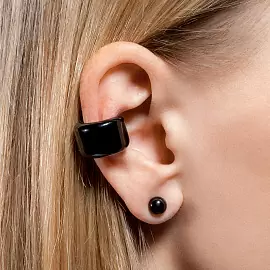 Серьги кафф 00-00000043 чер без пробы_1