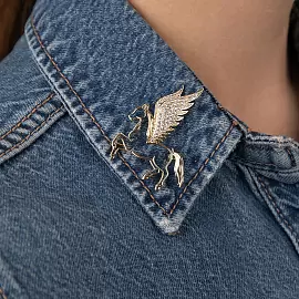 Брошь 3-5705-Y ювелирный сплав Пегас_1