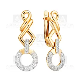 Серьги подвесные с669-01 золото_1