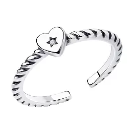 Кольцо 95010186 серебро Сердце_0