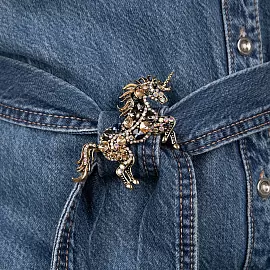 Брошь 3-6722-Y ювелирный сплав Единорог_1