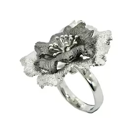 Кольцо SAN1785.WB серебро Цветок_0