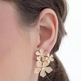 Серьги SOR2279.YL серебро Цветы_1
