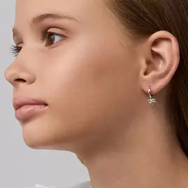 Серьги подвесные 02-4784.00КЦ-00 серебро бантик_2