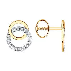 Серьги пусеты 0200567 золото Круг_0