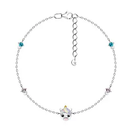 Браслет 94051299 серебро Единорог_0