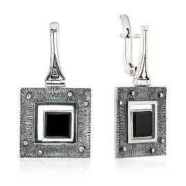 Серьги подвесные ER021048ONX-CSQ-M серебро Квадрат_0