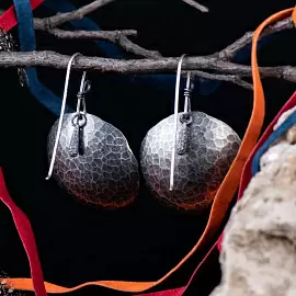 Серьги подвесные СЛ001-40-69 серебро Круг_2