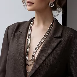 Колье многоярусное 3-4131-W ювелирный сплав_1