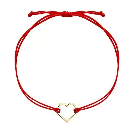Браслет красная нить 051587 золото Сердце_0