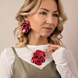 Колье 504227490 ювелирный сплав Цветок_2