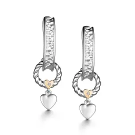 Серьги подвесные 02-4106.000Б-00 серебро Сердце_0