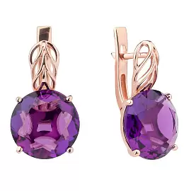 Серьги один камень С-0084 золото_0