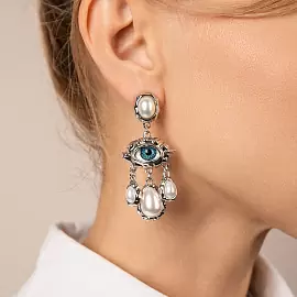 Серьги подвесные 281110125s ювелирный сплав Глаза_1