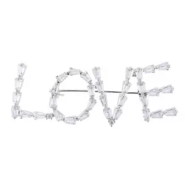 Брошь 3-3818-W ювелирный сплав LOVE_0