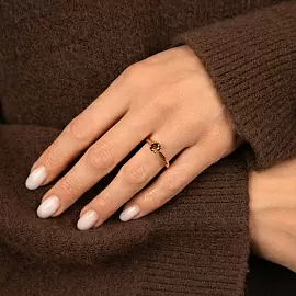 Кольцо один камень 3516598 крап. золото_1