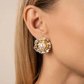 Серьги пусеты 504245480 ювелирный сплав Цветок_1