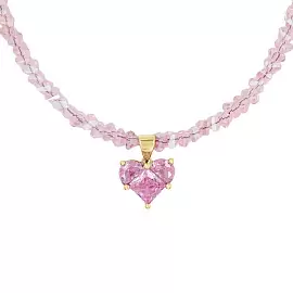 Бусы чокер К-Юкр-1С-80-37 ювелирный сплав Сердце_0