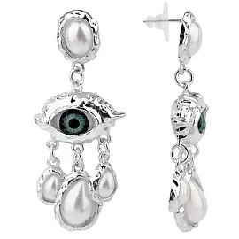 Серьги подвесные 281110125s ювелирный сплав Глаза_0