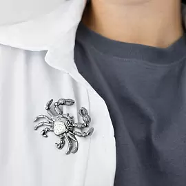 Брошь 1-3360-B ювелирный сплав Краб_1