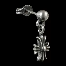 Серьги пусета одиночная RH151013.1 серебро Геральдическая лилия_1